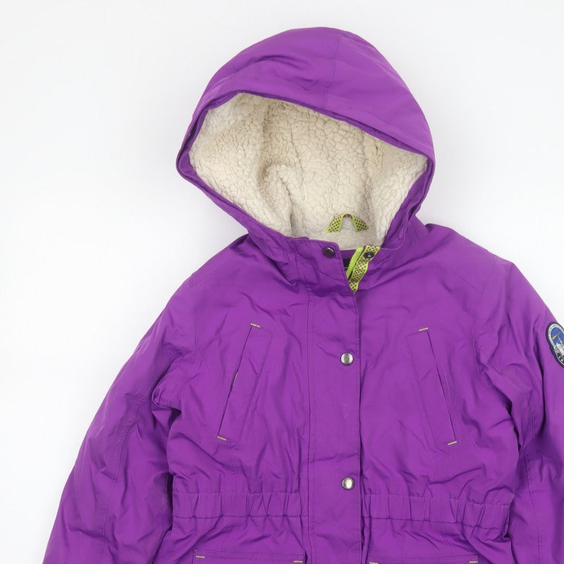 Additional view of Lands' End girls’ purple 14-15 years hooded down insulated parka coat