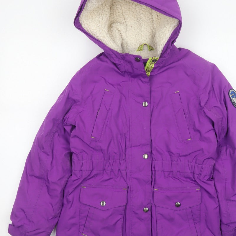 Additional view of Lands' End girls’ purple 14-15 years hooded down insulated parka coat