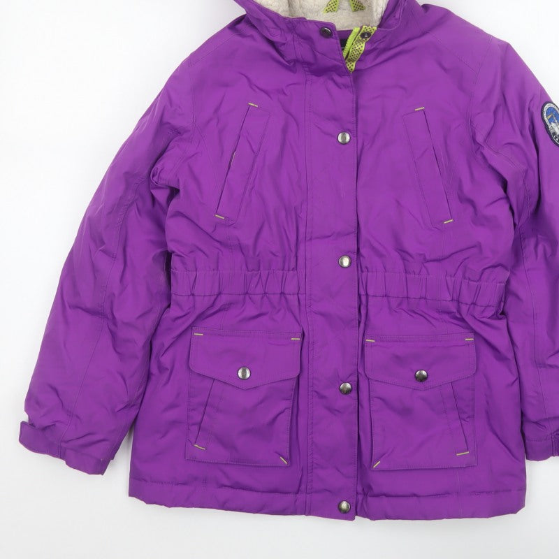 Additional view of Lands' End girls’ purple 14-15 years hooded down insulated parka coat