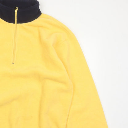 Nautica Men’s Yellow XL 1/2 Zip Fleece Pullover Sweatshirt Logo