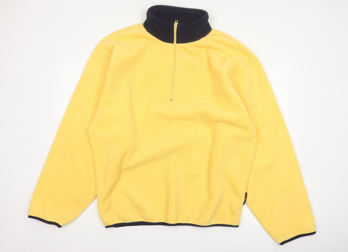Nautica Men’s Yellow XL 1/2 Zip Fleece Pullover Sweatshirt Logo