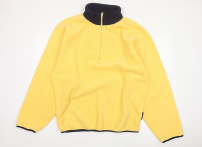 Nautica Men’s Yellow XL 1/2 Zip Fleece Pullover Sweatshirt Logo