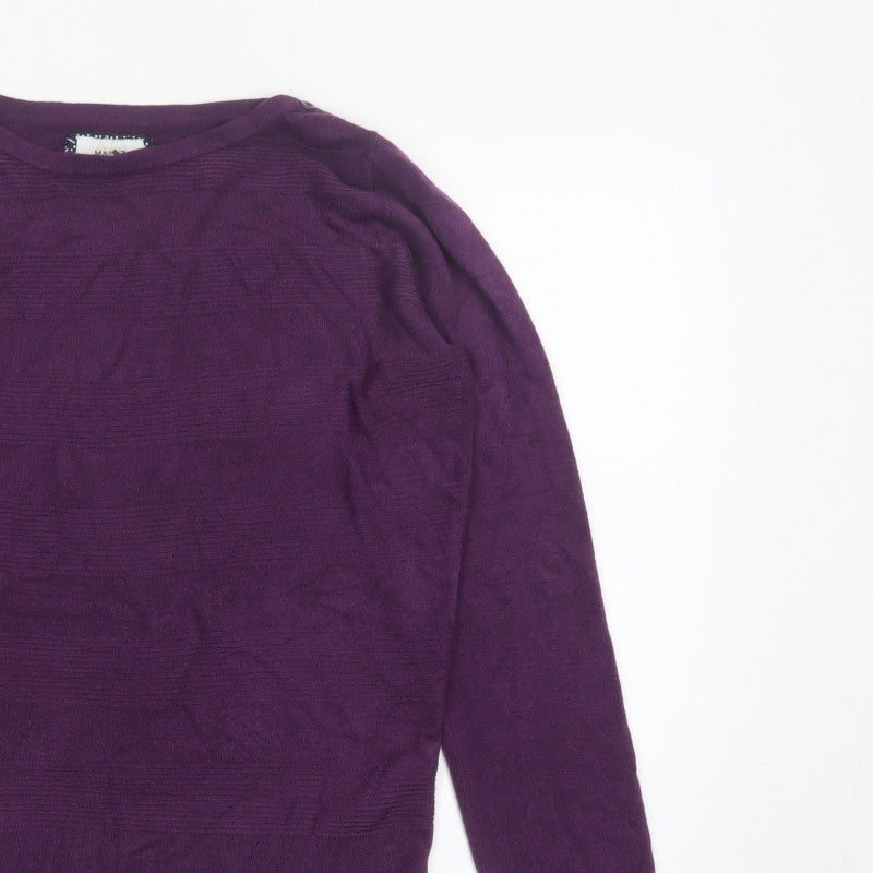 Maine New England Women Purple UK 18 Pullover Crew Neck Knit Jumper