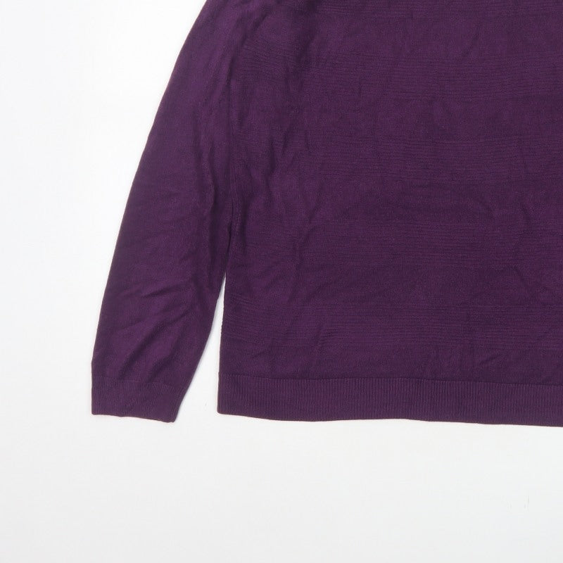 Maine New England Women Purple UK 18 Pullover Crew Neck Knit Jumper