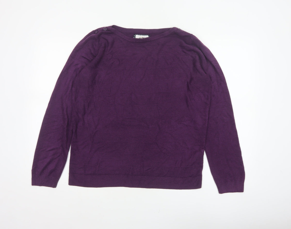 Maine New England Women Purple UK 18 Pullover Crew Neck Knit Jumper