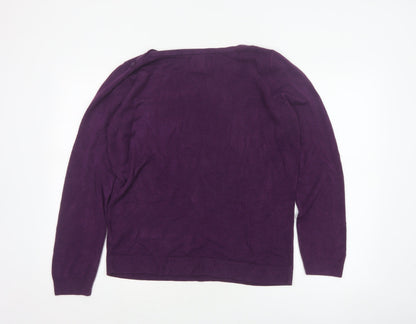 Maine New England Women Purple UK 18 Pullover Crew Neck Knit Jumper