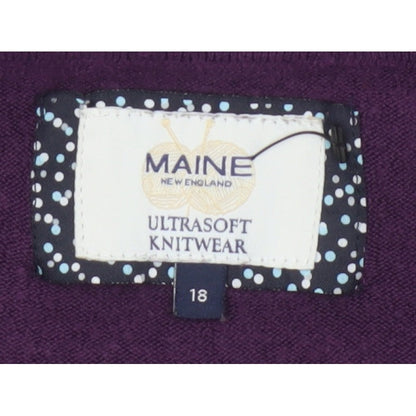 Maine New England Women Purple UK 18 Pullover Crew Neck Knit Jumper