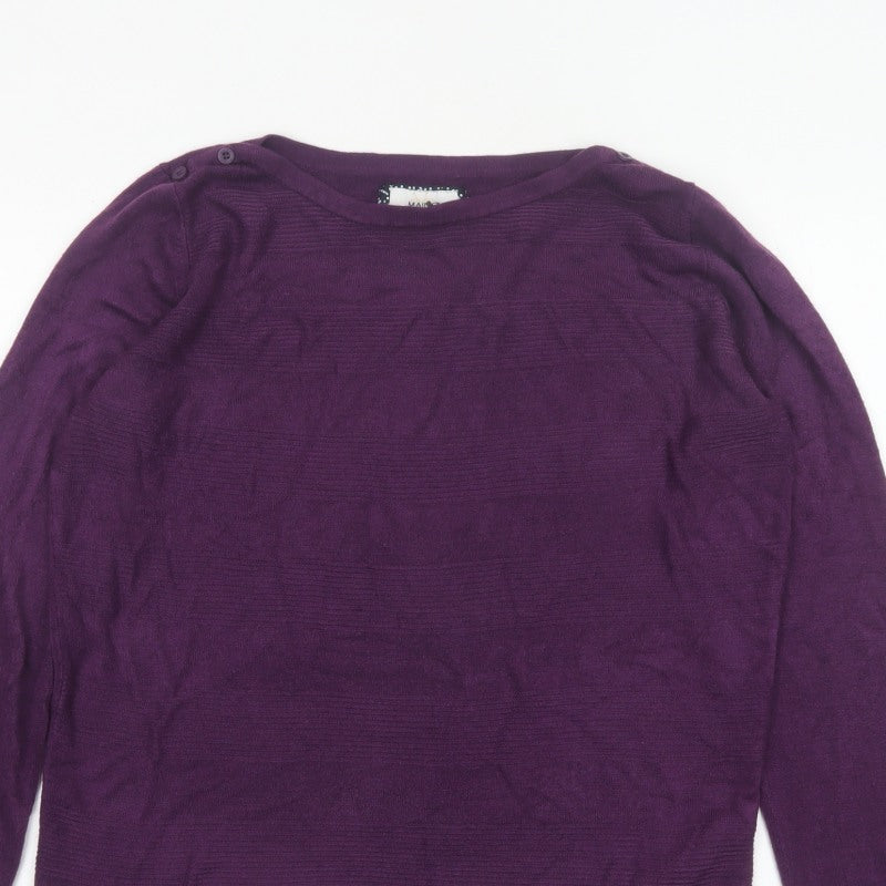 Maine New England Women Purple UK 18 Pullover Crew Neck Knit Jumper