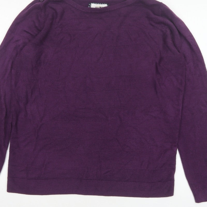 Maine New England Women Purple UK 18 Pullover Crew Neck Knit Jumper