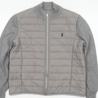 POLO Women’s Grey M Quilted Puffer Jacket Full Zip