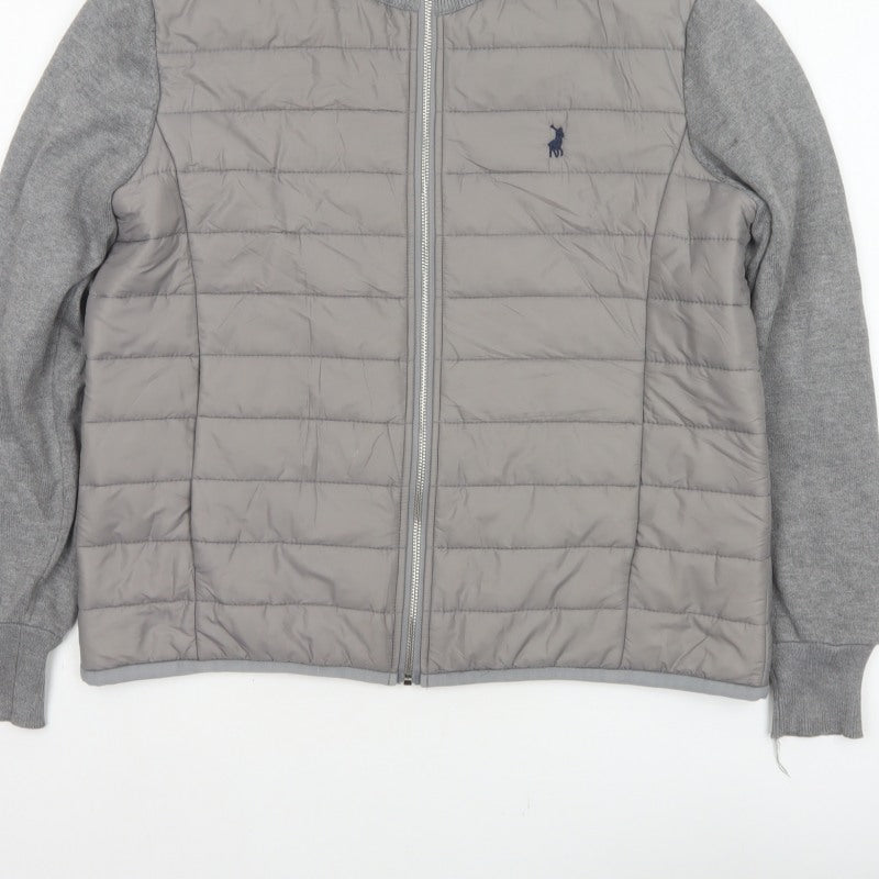 POLO Women’s Grey M Quilted Puffer Jacket Full Zip
