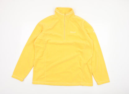 Craghoppers Women Yellow UK 16 Pullover Fleece 1/4 Zip Sweatshirt