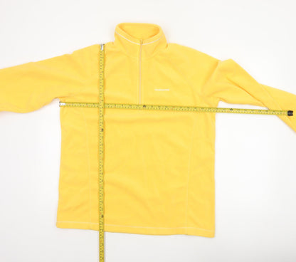 Craghoppers Women Yellow UK 16 Pullover Fleece 1/4 Zip Sweatshirt