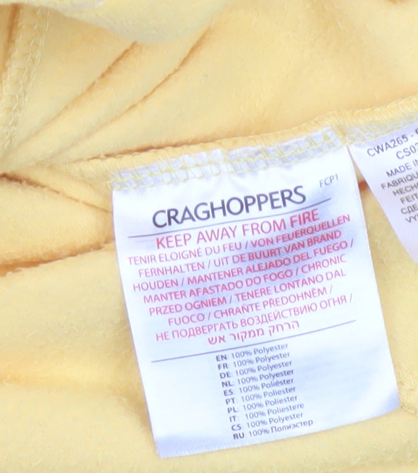 Craghoppers Women Yellow UK 16 Pullover Fleece 1/4 Zip Sweatshirt