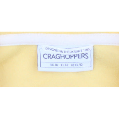 Craghoppers Women Yellow UK 16 Pullover Fleece 1/4 Zip Sweatshirt