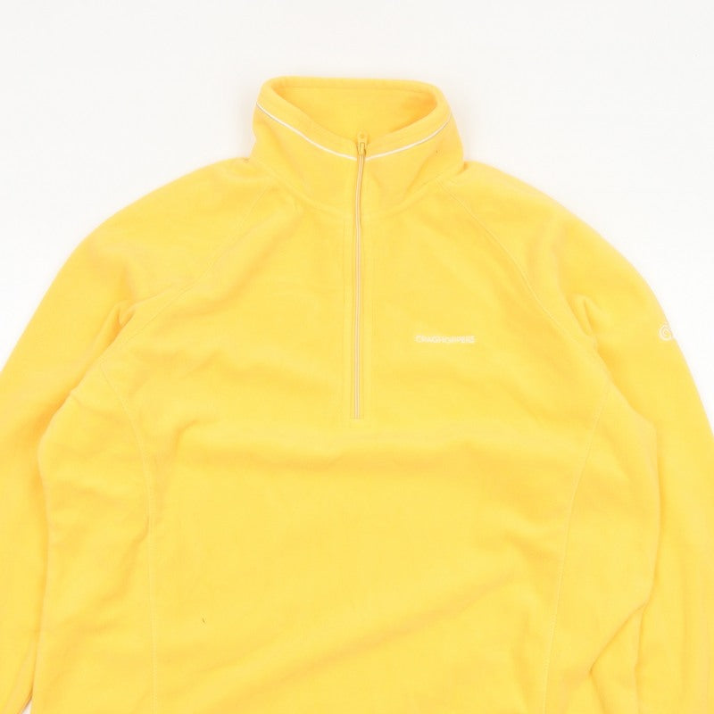 Craghoppers Women Yellow UK 16 Pullover Fleece 1/4 Zip Sweatshirt