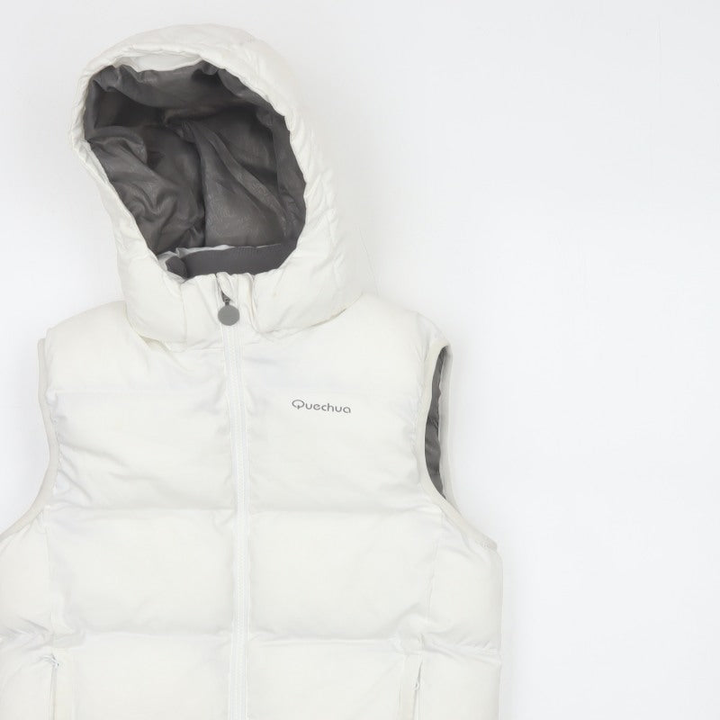 Additional view of Quechua girls’ white 12 years hooded padded puffer gilet waistcoat
