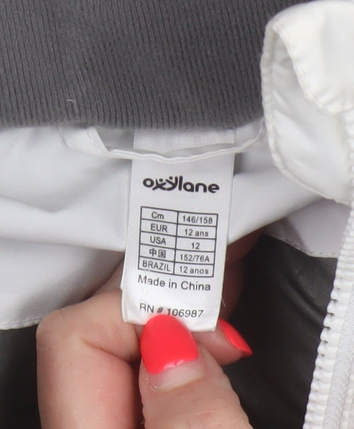 Additional view of Quechua girls’ white 12 years hooded padded puffer gilet waistcoat