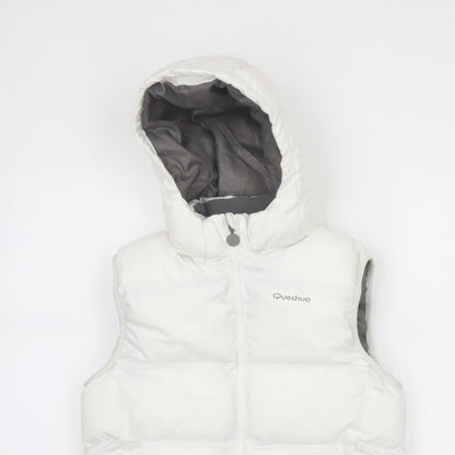 Additional view of Quechua girls’ white 12 years hooded padded puffer gilet waistcoat