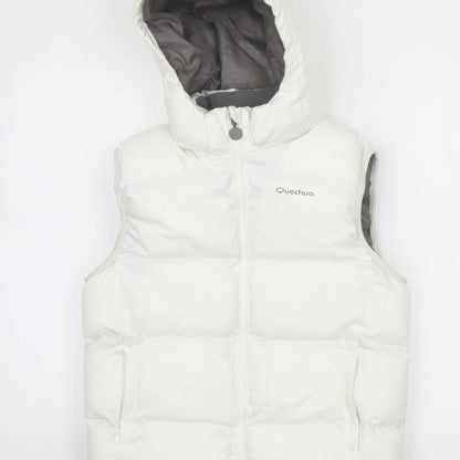Additional view of Quechua girls’ white 12 years hooded padded puffer gilet waistcoat