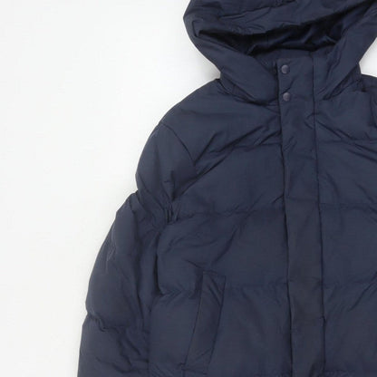 Additional view of Uniqlo boys’ blue 7-8 years long hooded down puffer coat