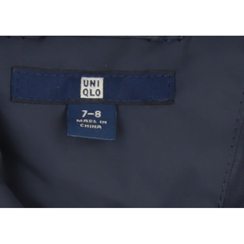 Additional view of Uniqlo boys’ blue 7-8 years long hooded down puffer coat