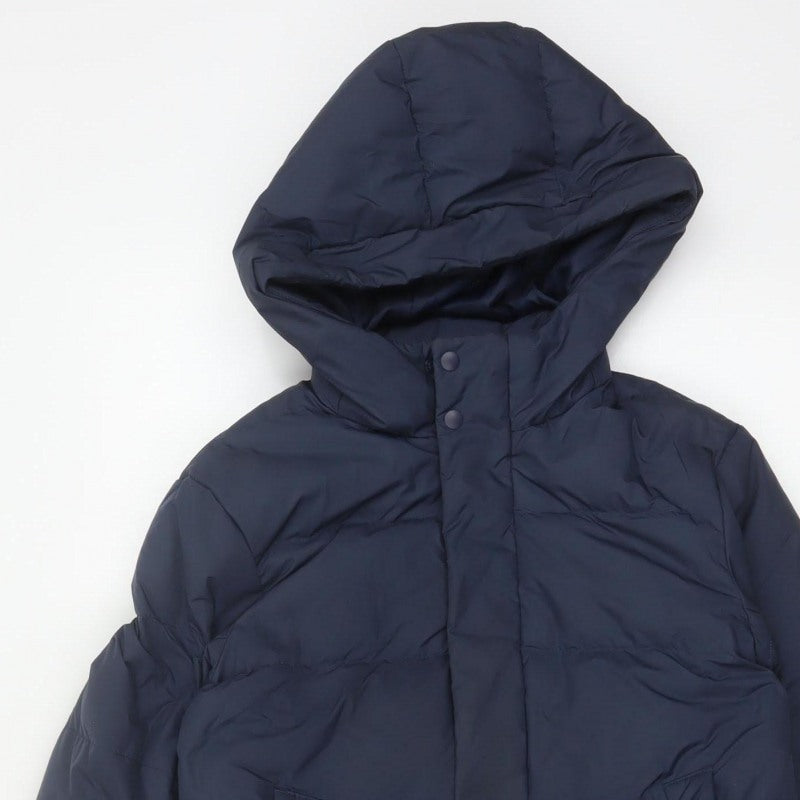 Additional view of Uniqlo boys’ blue 7-8 years long hooded down puffer coat