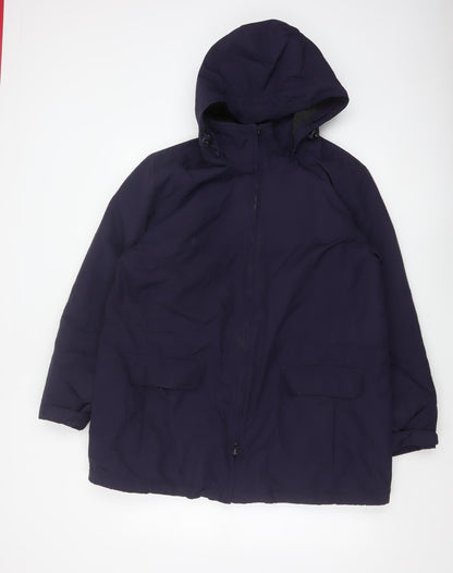 Lands' End Women's Navy UK 16 Petite Hooded Parka Jacket