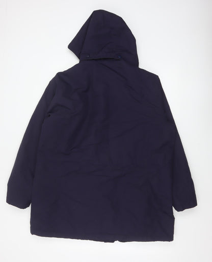 Lands' End Women's Navy UK 16 Petite Hooded Parka Jacket
