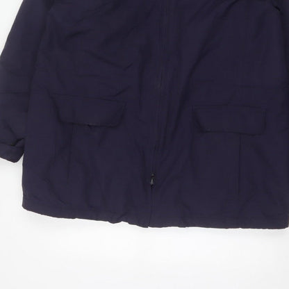 Lands' End Women's Navy UK 16 Petite Hooded Parka Jacket