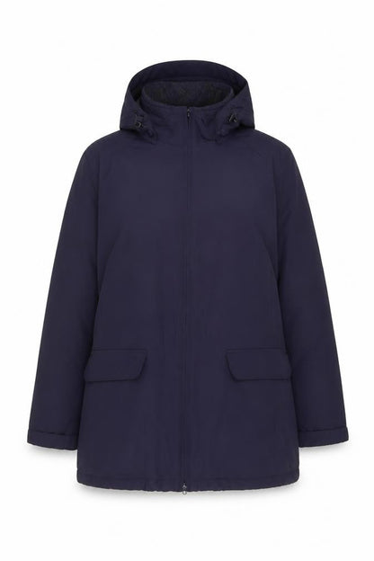 Lands' End Women's Navy UK 16 Petite Hooded Parka Jacket