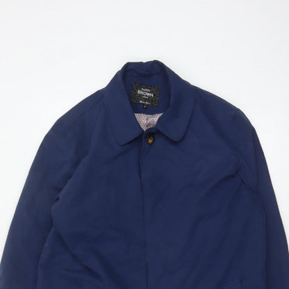 Harry Brown Women’s Blue M Long Polyester Overcoat Collared