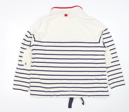 Joules Women’s Multicoloured Stripe Size 14 Nautical Button Sweatshirt