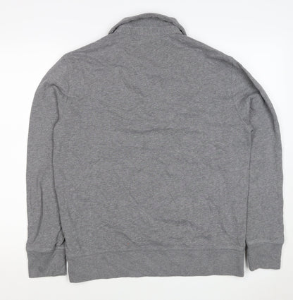 Banana Republic Men’s Grey M Collared Henley Thermal Sweatshirt