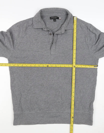 Banana Republic Men’s Grey M Collared Henley Thermal Sweatshirt