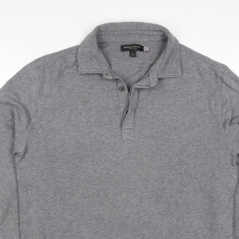 Banana Republic Men’s Grey M Collared Henley Thermal Sweatshirt