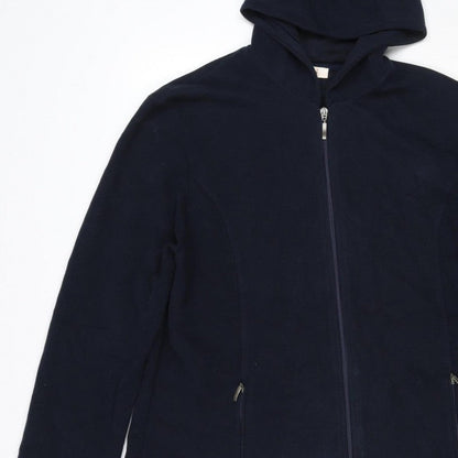 Elvi Women’s Navy Blue Size 18 Full Zip Hooded Cotton Blend Hoodie