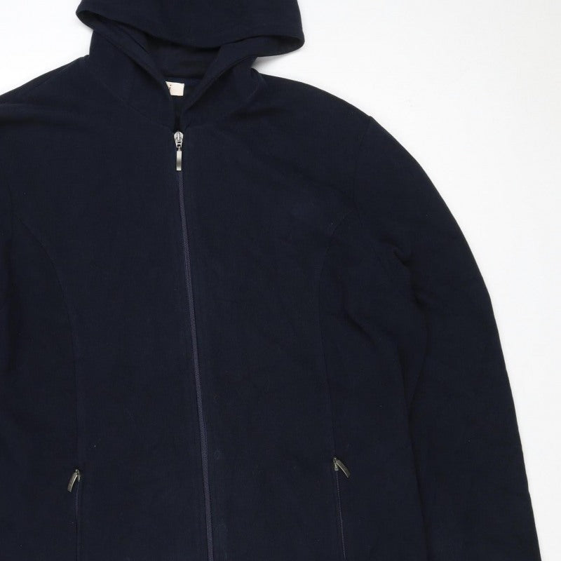 Elvi Women’s Navy Blue Size 18 Full Zip Hooded Cotton Blend Hoodie