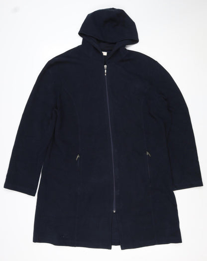Elvi Women’s Navy Blue Size 18 Full Zip Hooded Cotton Blend Hoodie
