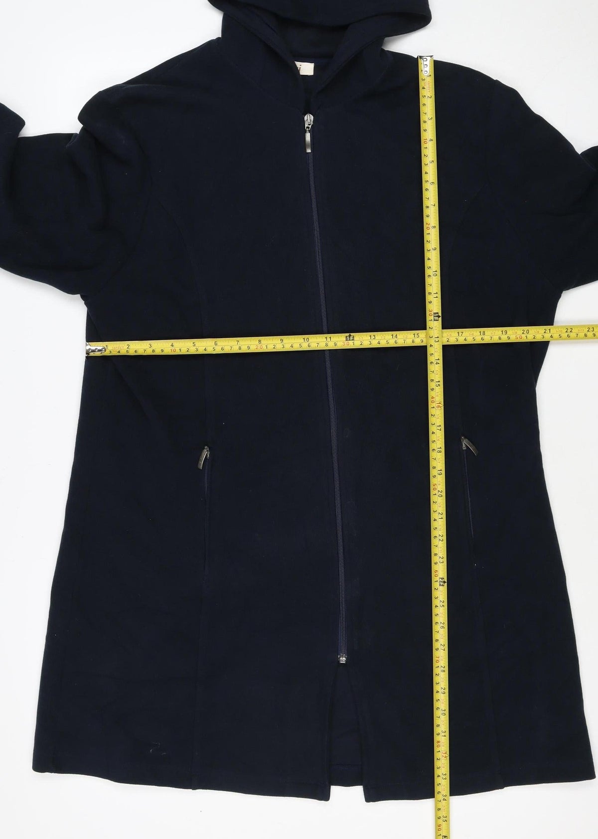 Elvi Women’s Navy Blue Size 18 Full Zip Hooded Cotton Blend Hoodie