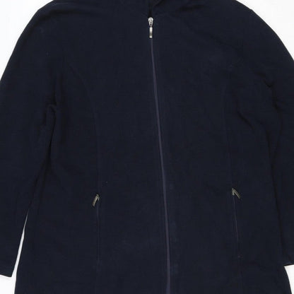 Elvi Women’s Navy Blue Size 18 Full Zip Hooded Cotton Blend Hoodie