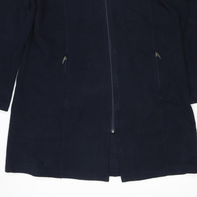 Elvi Women’s Navy Blue Size 18 Full Zip Hooded Cotton Blend Hoodie