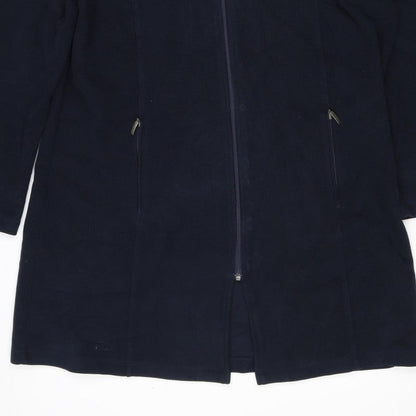 Elvi Women’s Navy Blue Size 18 Full Zip Hooded Cotton Blend Hoodie