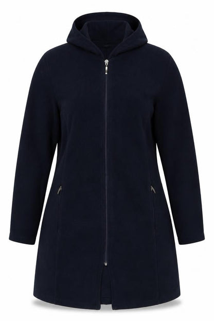 Elvi Women’s Navy Blue Size 18 Full Zip Hooded Cotton Blend Hoodie