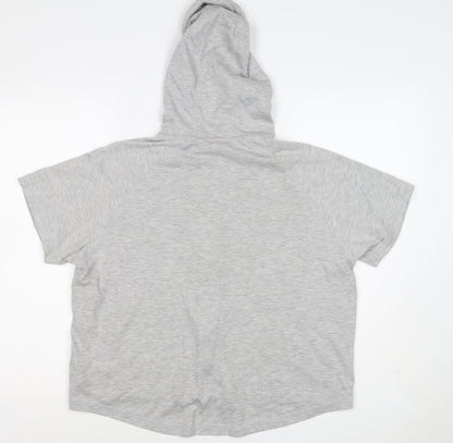 LA Gear Women’s Grey UK 18 Full Zip Hooded Short Sleeve Hoodie