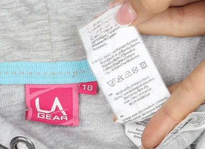 LA Gear Women’s Grey UK 18 Full Zip Hooded Short Sleeve Hoodie