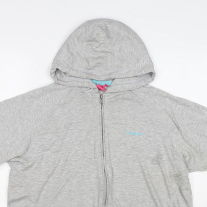 LA Gear Women’s Grey UK 18 Full Zip Hooded Short Sleeve Hoodie