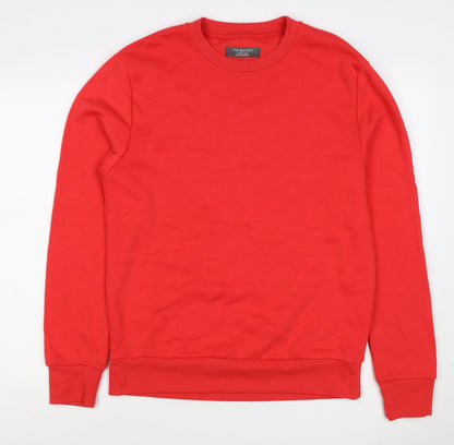 Primark Men Red M Crew Neck Pullover Fleece Sweatshirt