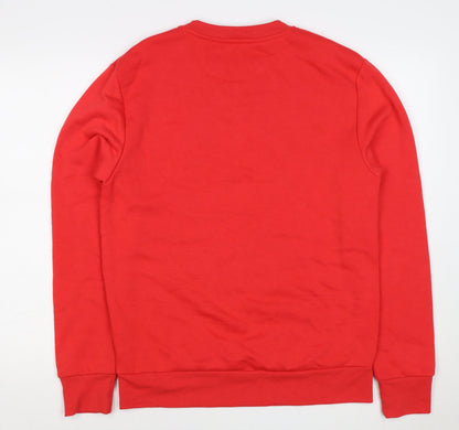 Primark Men Red M Crew Neck Pullover Fleece Sweatshirt