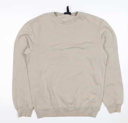 H&M Men’s Beige XS Relaxed Fit Fleece Crew Neck Pullover Sweatshirt